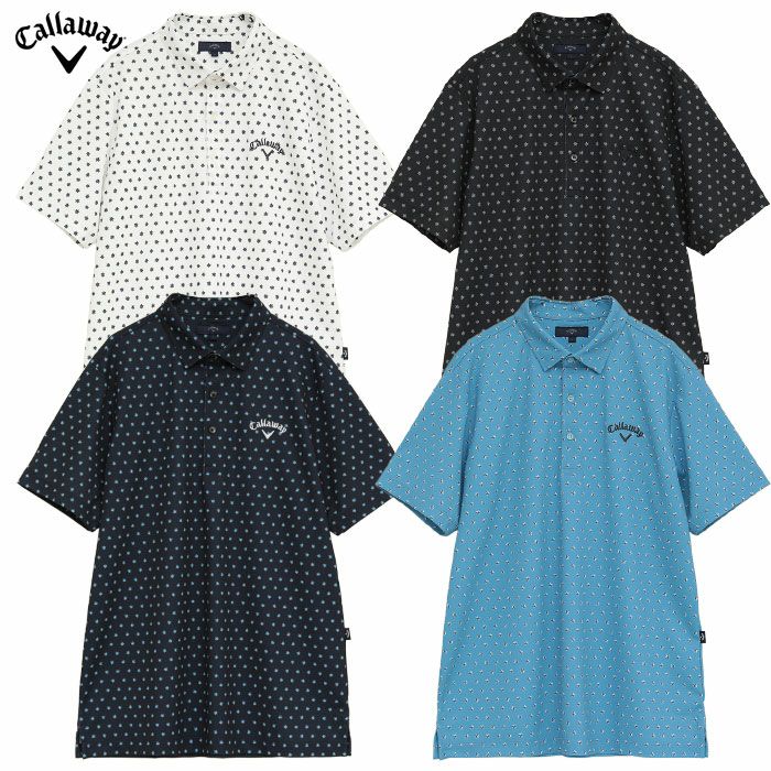 キャロウェイ ミニフラワープリントハイゲージカノコシャツ C25234102 メンズ Callaway ゴルフウェア 2025秋冬モデル 日本正規品