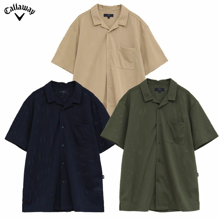 キャロウェイ かざあなメッシュ開襟シャツ C25234105 メンズ Callaway ゴルフウェア 2025秋冬モデル 日本正規品