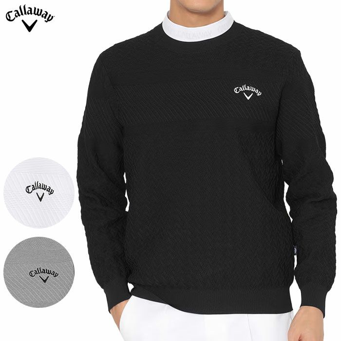 キャロウェイ ガーター編みクルーネックニット C25218100 長袖 メンズ Callaway ゴルフウェア 2025秋冬モデル 日本正規品