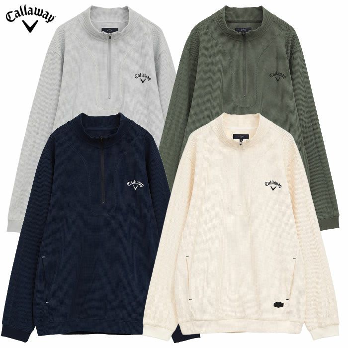 キャロウェイ ワッフルハーフジップモックネックシャツ C25233103 メンズ Callaway ゴルフウェア 2025秋冬モデル 日本正規品