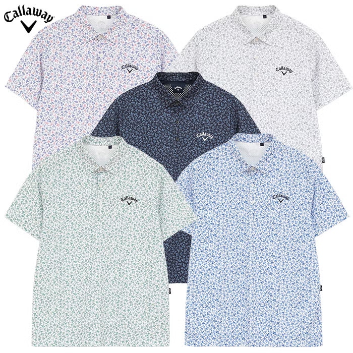 キャロウェイ ミニカノコ小花総柄半袖シャツ C26134112 メンズ Callaway ゴルフウェア 2026春夏モデル 日本正規品