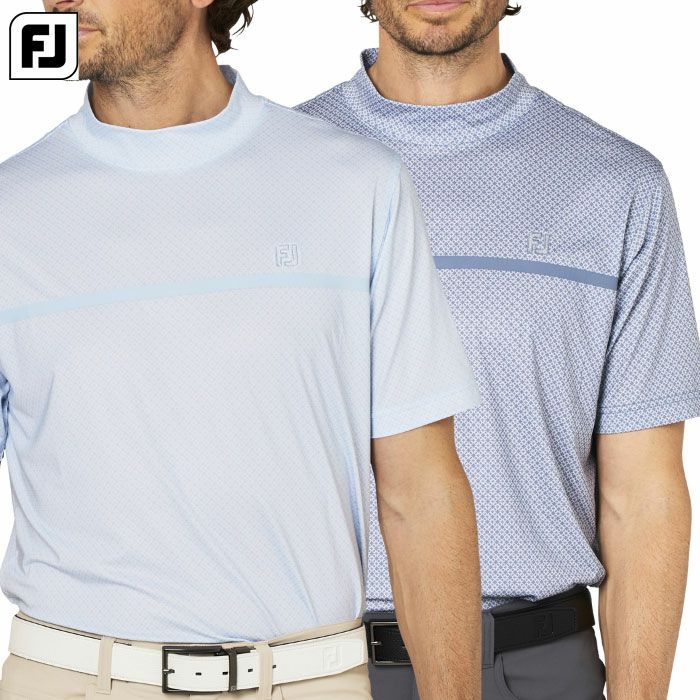 フットジョイ ループプリント半袖モックネックシャツ FJ-F25-S20 メンズ ゴルフウェア FOOTJOY 2025春夏モデル 日本正規品