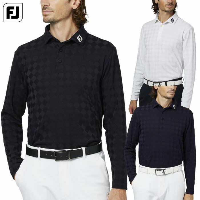 フットジョイ アーガイルジャカード長袖シャツ FJ-F25-S07 メンズ ゴルフウェア FOOTJOY 2025秋冬モデル 日本正規品