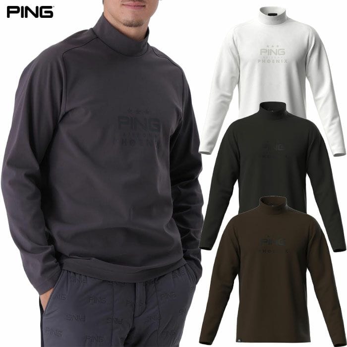 ピン PING サーモソーラ―バックカノコ長袖ハイネックカットソー 621-5266902 メンズ ゴルフウェア 2025秋冬モデル 日本正規品
