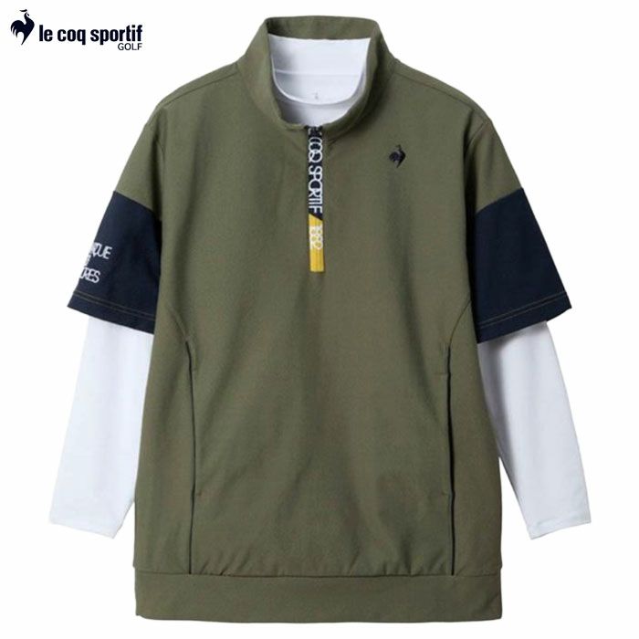 ルコックスポルティフ インナー付半袖カットソー LG5FTZ01M メンズ ゴルフウェア ゴルフ le coq sportif golf 2025秋冬モデル 日本正規品