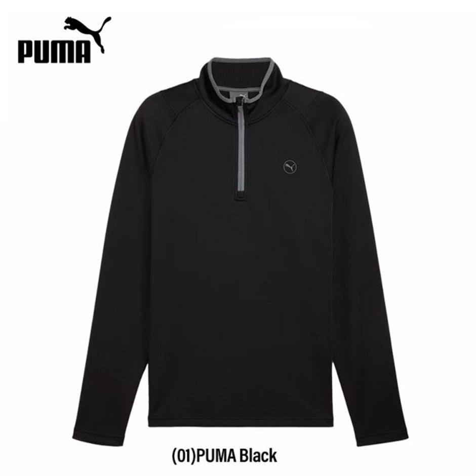 プーマ ゴルフ ワッフル フリース 1/4 ジップ クルースウェット 629142 メンズ ゴルフウェア PUMA 2024秋冬モデル 日本正規品