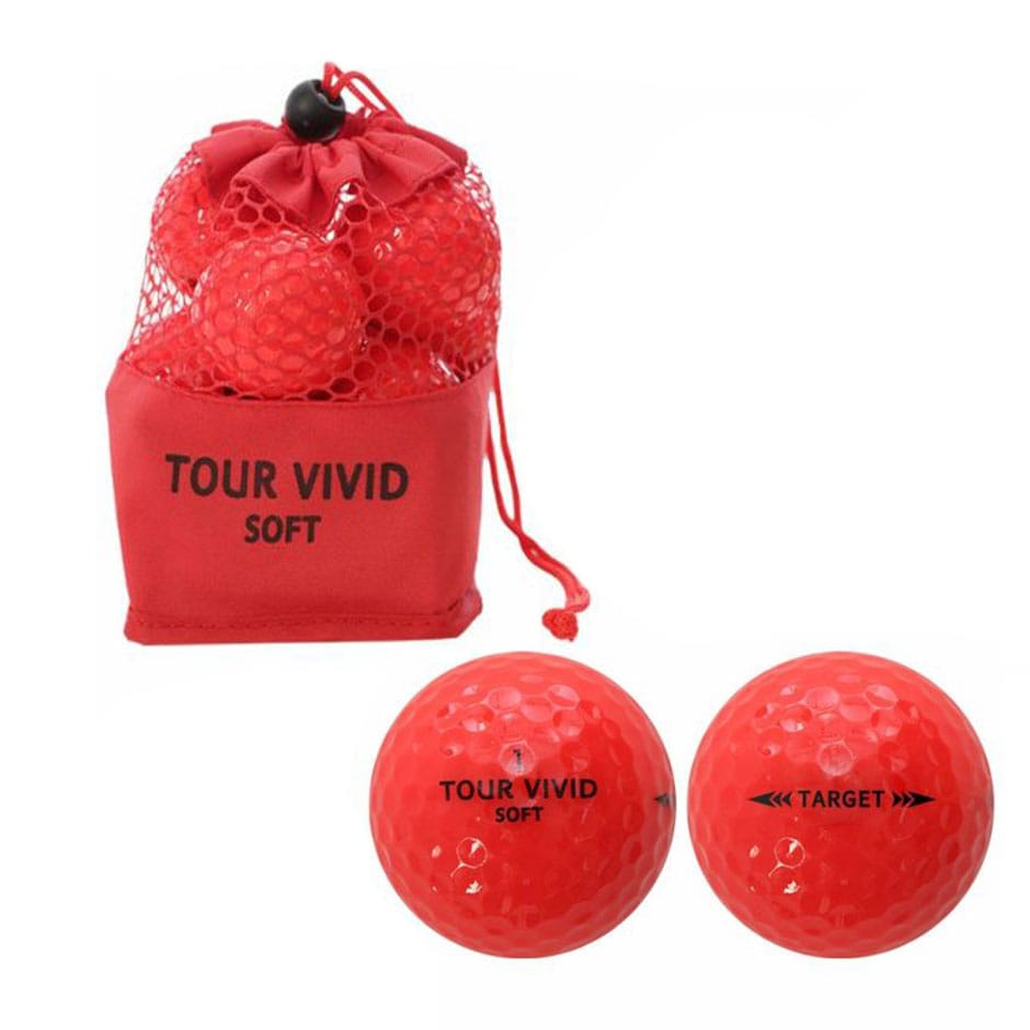 ゴルフボール ゴルフ ボール TOUR VIVID SOFT PEARL ツアー ビビット ソフト パール 2ピース ディスタンス 1ダース 12球 メッシュバッグ入り 蛍光 グリーン レッド カラーボール 目立つ 高反発 golf