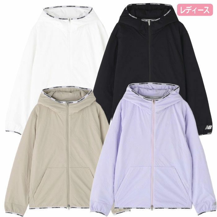ニューバランス 防風 撥水 保温 ロゴダイヤチェックキルト フルジップ フーディー 012-5220503 レディース 長袖 ゴルフウェア newbalance 2025秋冬モデル 日本正規品