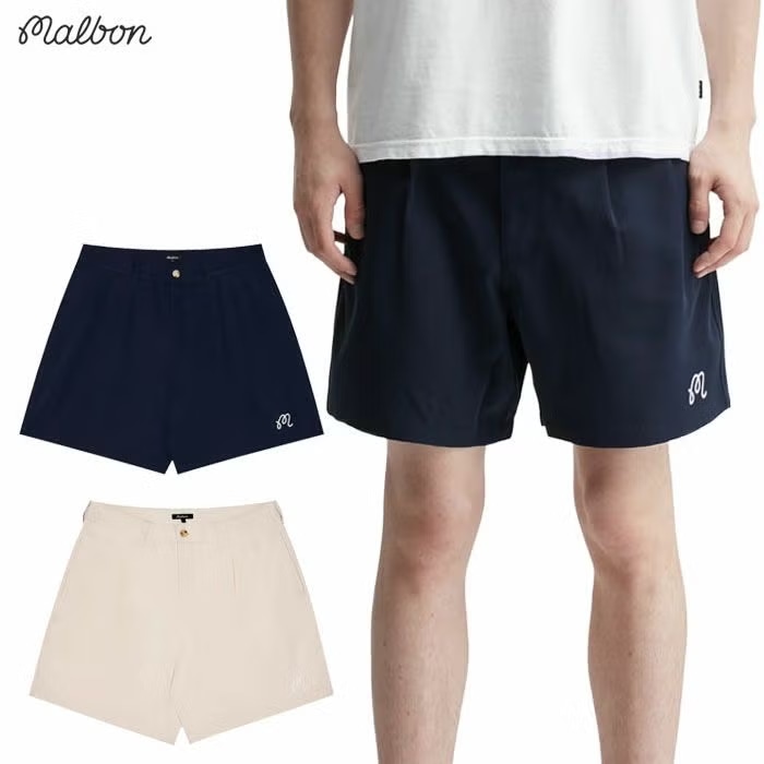 マルボン Malbon Golf ショートパンツ Classic Pleated Short メンズ M-9277 ゴルフウェア 2025年モデル 正規品