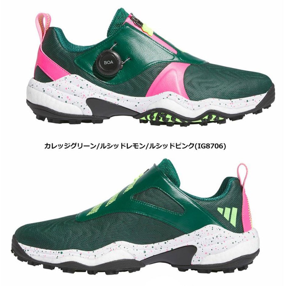 アディダス ゴルフ コードカオス 25 ボア NKZ93 IG8706(カレッジグリーン/ルシッドレモン/ルシッドピンク) スパイクレス ゴルフシューズ メンズ 2024年モデル adidas 日本正規品