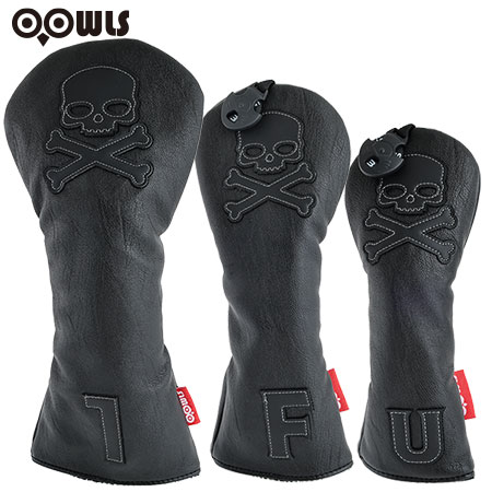 OOWLS まるで本革 オンリーカラーズ ヘッドカバー スカル JYP-JT21OLHK ドライバー ブラック 製造直販【ジーパーズオリジナル商品】