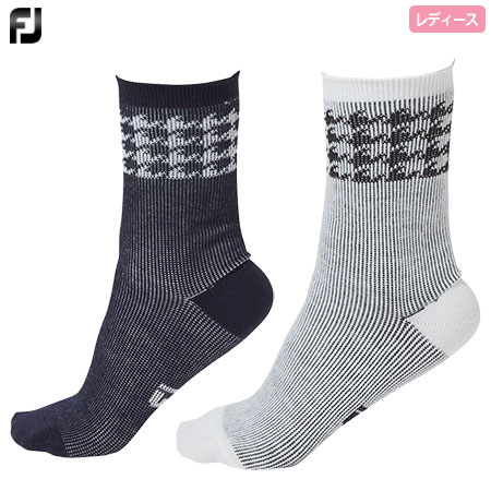 フットジョイ WOMEN'S ハウンドトゥース ウォームクルーソックス FS22FSHW1 レディース FOOTJOY 2022秋冬モデル 日本正規品 ゴルフ レディス