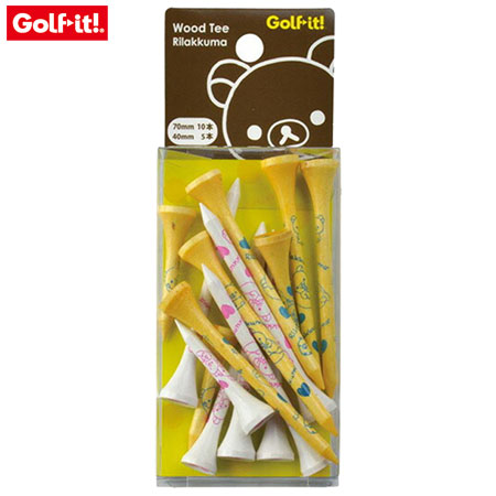 ライト T-28 リラックマ ウッドティー 木製 高さ 40mm 70mm ゴルフイット 日本正規品