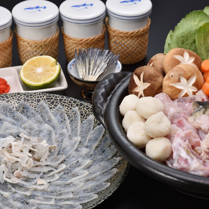 天然ふぐ唐揚付!天然ふぐ鍋・とらふぐ刺身セット4-5人前(冷凍)