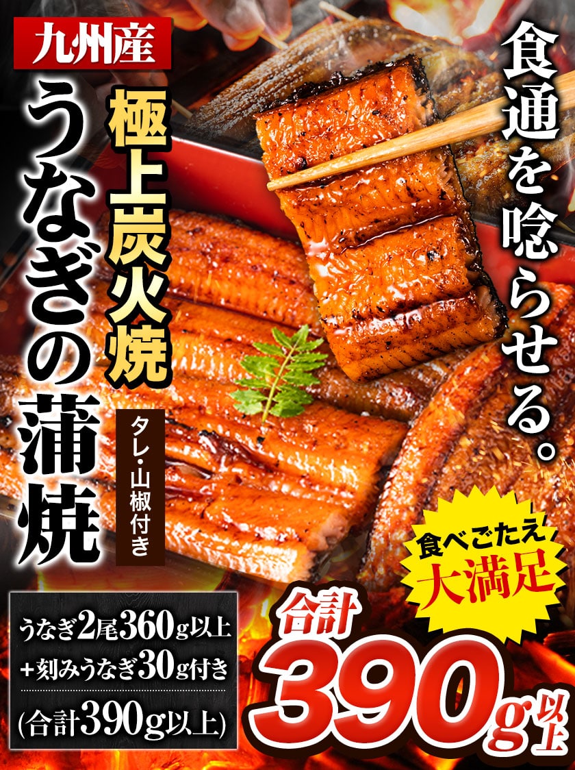 うなぎ 蒲焼き 国産 2尾 刻みうなぎ 計390g以上 特大サイズ 送料無料 九州産 鰻 たれ・山椒付き 刻み ギフト 冷凍 土用の丑の日 unagi 丑の日 父の日 ギフト 贈り物 《1-5営業日以内に発送予定(土日祝日除く)》 _-g_fginunagi_s_25_5555_390g