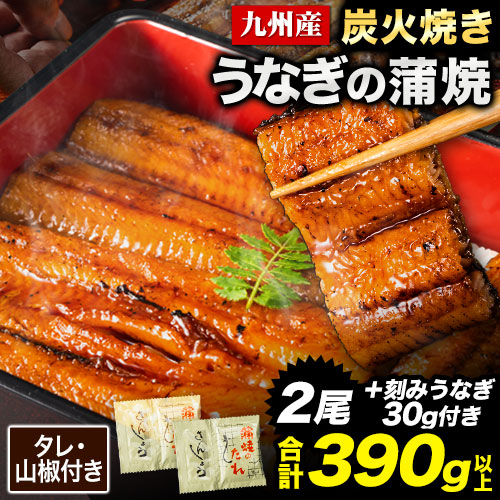 うなぎ 蒲焼き 国産 2尾 刻みうなぎ 計390g以上 特大サイズ 送料無料 九州産 鰻 たれ・山椒付き 刻み ギフト 冷凍 土用の丑の日 unagi 丑の日 父の日 ギフト 贈り物 《1-5営業日以内に発送予定(土日祝日除く)》 _-g_fginunagi_s_25_5555_390g