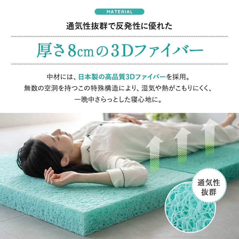 スカイブリージーマットレス グレー ダブル