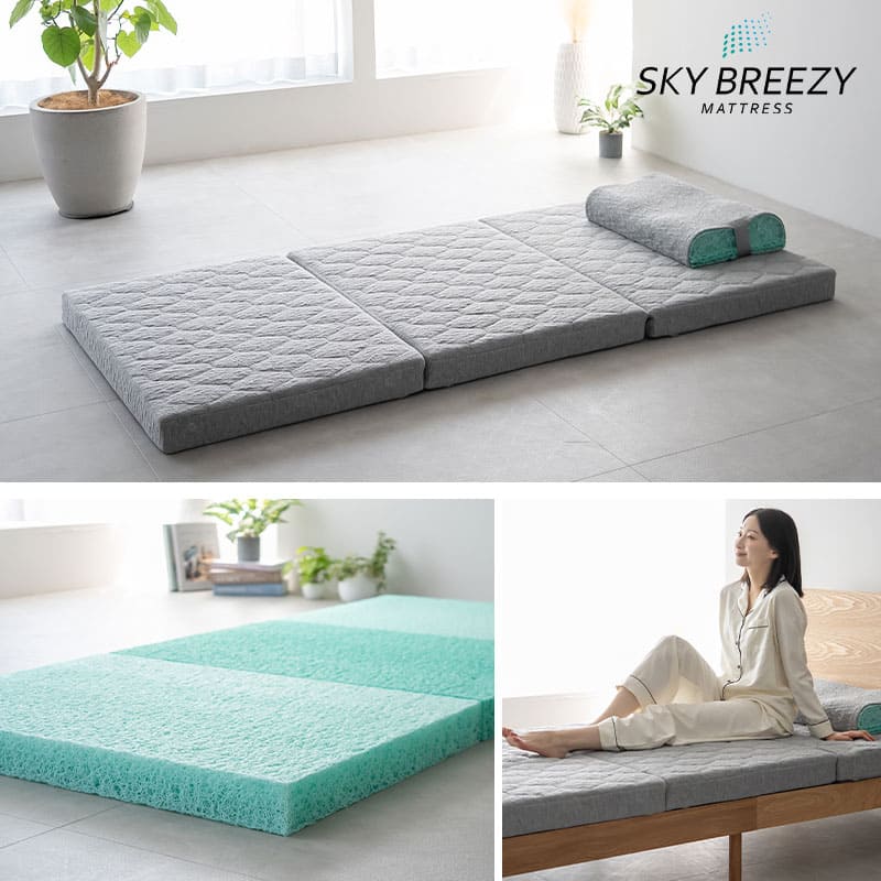 スカイブリージーマットレス グレー ダブル