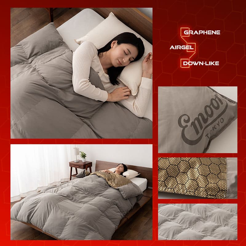 グラフェン ダウンライク 掛け布団 シングル チャコールグレー シングル