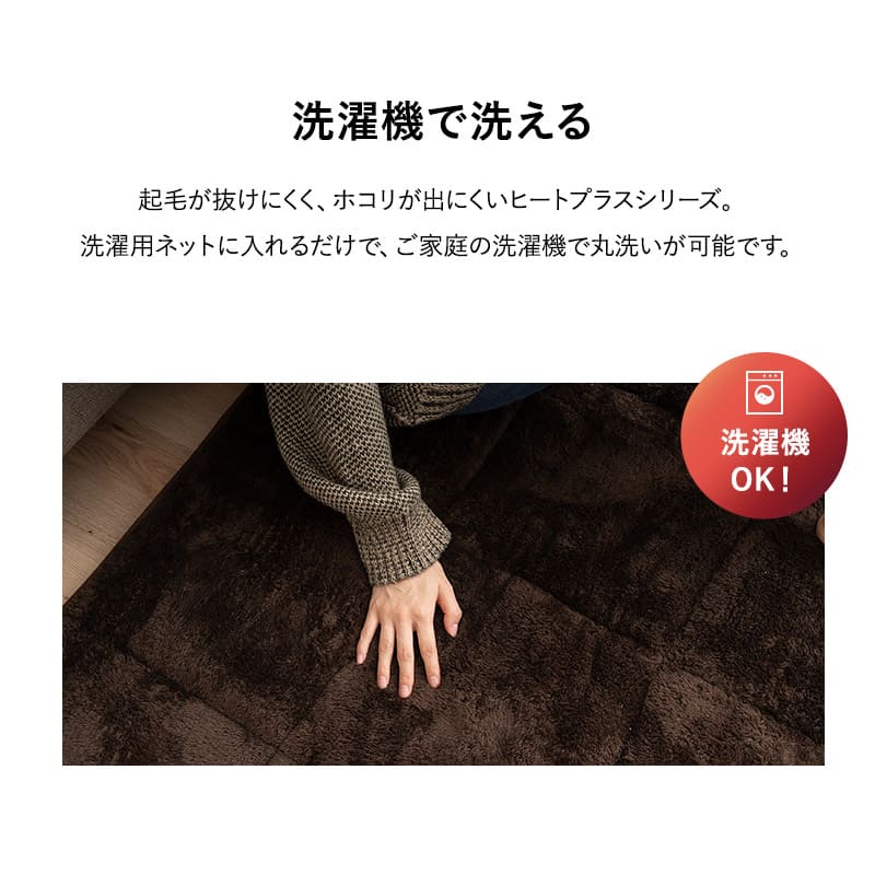 ラグ ラグマット カーペット 絨毯 190×240cm 3畳 長方形 洗える 吸湿発熱 極暖 あったか 暖かい 冬用 防寒対策 寒さ対策 ボリューム 敷きパッド マット 寝具 ふわふわ もこもこ 秋冬 エムールヒートプラス 無地 北欧 敬老の日 クリスマス ギフト 送料無料 アイボリー ノーマルタイプ