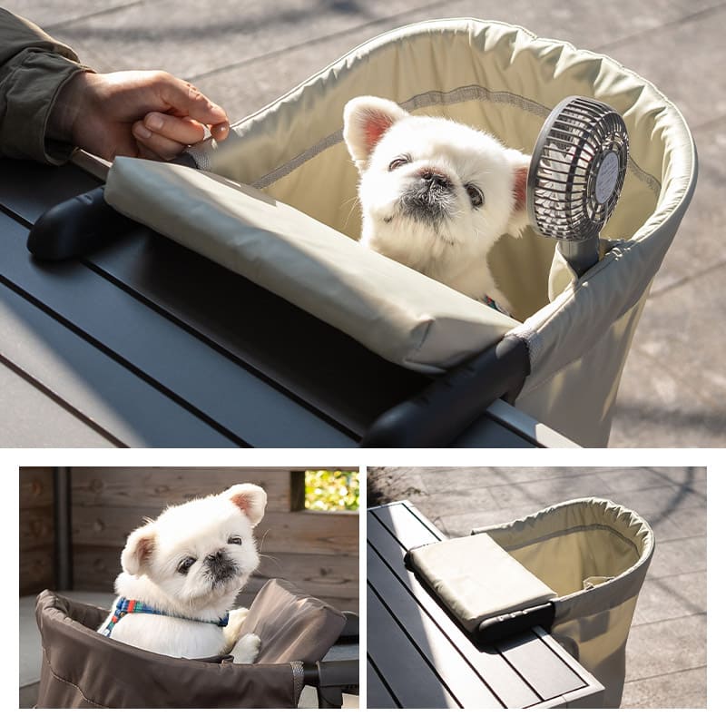 犬 ペット ペット用品 お出かけ 散歩 旅行 ペットチェア ベッド 超小型犬 小型犬 飛び出し防止 折りたたみ コンパクト 持ち運び ペットベッド 犬用ベッド ドッグベッド お食事 撥水 洗える テーブルにつける 愛犬用の席 カフェ レストラン エムール ねどっこ わんぽっけ カカオブラウン Mサイズ