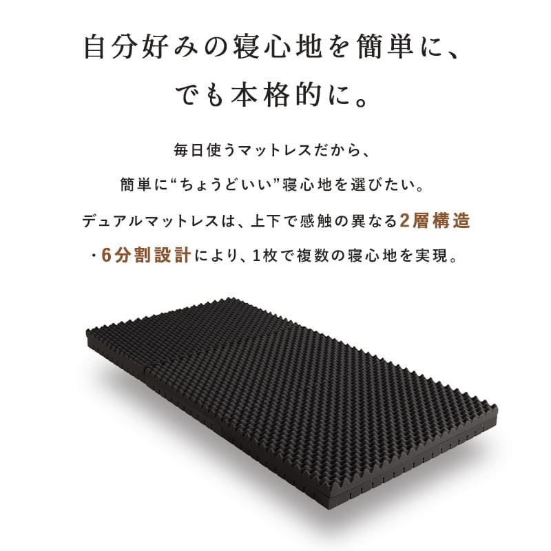 マットレス シングル 極厚 10cm 三つ折り 折りたたみ カスタマイズ可能 調節可能 2層構造 6分割 高反発 高硬度 ウレタン かため 体圧分散 洗える 2段ベッド ロフト 耐久性 通気性 フィット性 3つ折り 収納 コンパクト ベッド デュアル アイボリー×グレー シングル