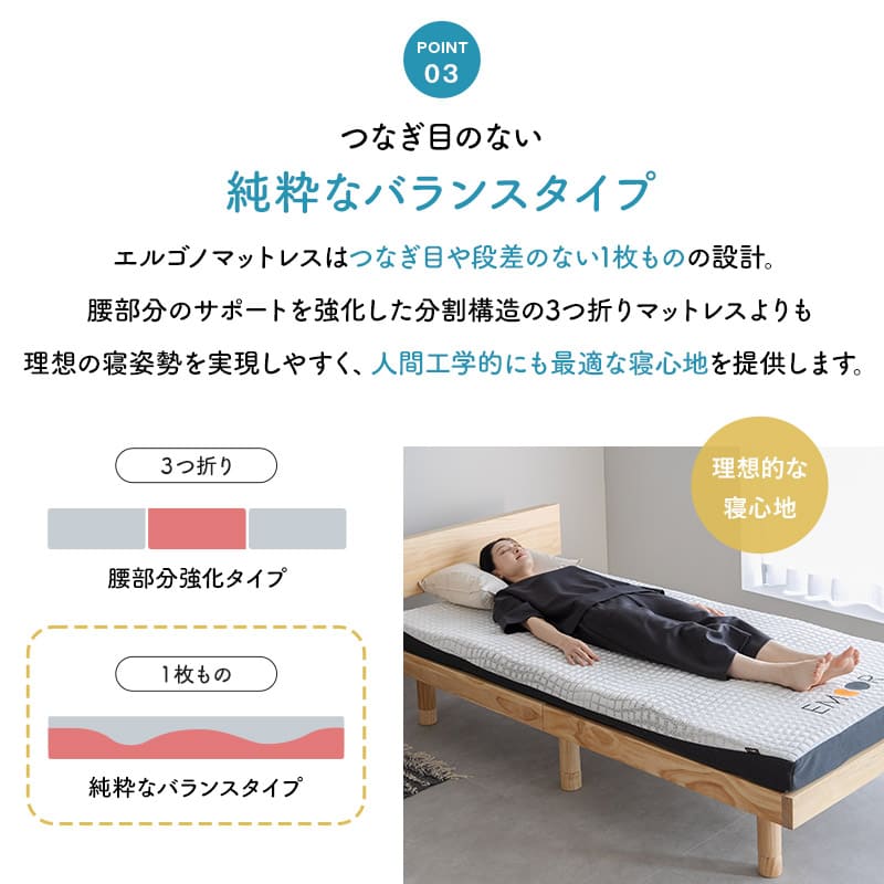 エルゴノマットレス ホワイト シングル