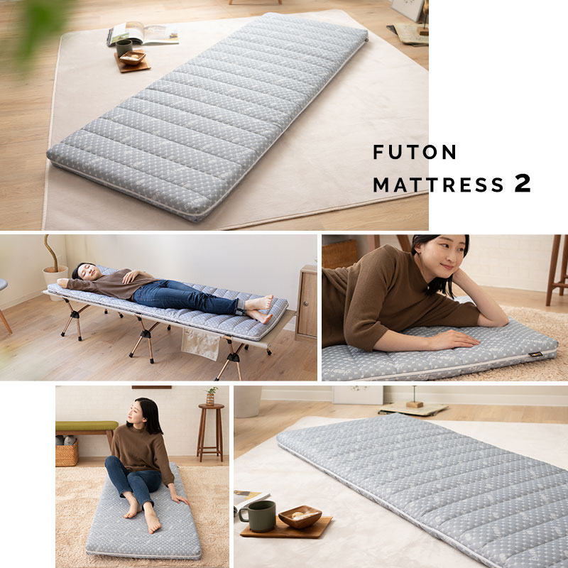 布団マットレス 幅65cm コンパクト 折りたたみ LUXE 高反発 ウレタン かため 体圧分散 収納 洗える 布団 マットレス 小さい サイズ ごろ寝 コンパクトマットレス ごろ寝布団 ごろ寝マットレス 仮眠 キャンプ 車中泊 避難 子供 添い寝 グレー