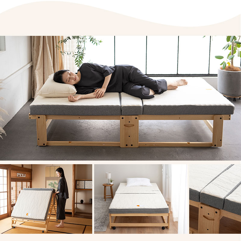 折りたたみベッド 専用 マットレス シングル 3つ折り 折りたたみ 2層構造 極厚 滑り止め 高反発 高弾性 ウレタン 三つ折り 完成品 フィット 折り畳みベッド シングルベッド 簡易ベッド 収納 コンパクト 省スペース 北欧 新生活 一人暮らし ギフト 送料無料 エムール アイボリー シングル