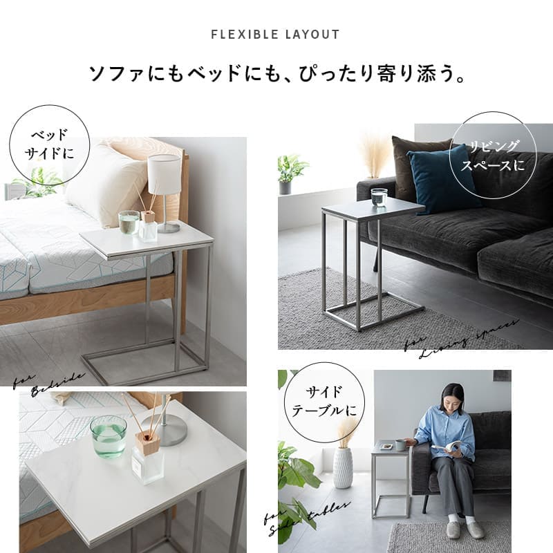 テーブル 大理石 サイドテーブル 角型 コの字 完成品 エンドテーブル ナイトテーブル コーヒーテーブル カフェテーブル ミニテーブル 天然大理石 ベッド ソファ デスク サイド 玄関 テーブル 机 北欧 韓国 シンプル モダン おしゃれ 大理石柄 ギフト 送料無料 グレーストーン