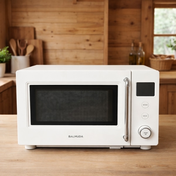 バルミューダ 電子レンジ 20L 庫内フラット KRN01JP-WH ホワイト BALMUDA The Range S