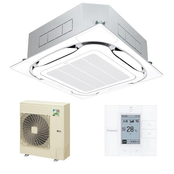 ダイキン 業務用エアコン 天井カセット形4方向 シングル 4馬力 ワイヤードリモコン SZRC112BY フレッシュホワイト DAIKIN
