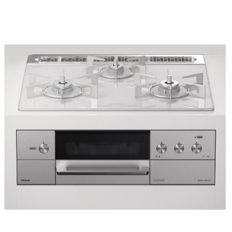 リンナイ ガスコンロ 都市ガス用 3口 幅60cm ビルトインガスコンロ DELICIA RHS31W31E14RCASTW-12A13A アローズホワイト Rinnai