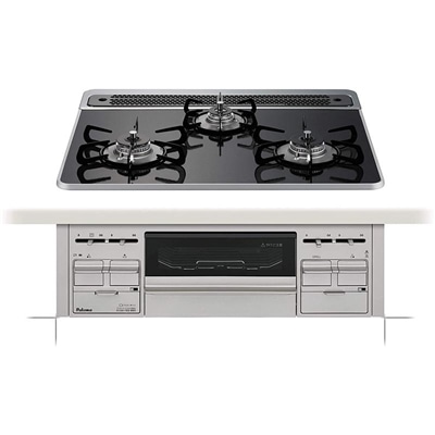 パロマ リプラ ガスコンロ プロパンガスLPG ビルトインガスコンロ 幅60cm PD-509WS-60CK-LP クリアパールブラック Paloma