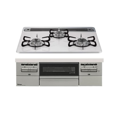 パロマ ガスコンロ プロパン用 3口 60cm ビルトインコンロ ブリリオ PD-743WS-60CV LP ティアラシルバー Paloma