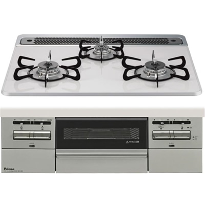 パロマ ガスコンロ 都市ガス用 幅60cm ビルトインコンロ BRilliO PD-743WS-60CV-13A ティアラシルバー Paloma