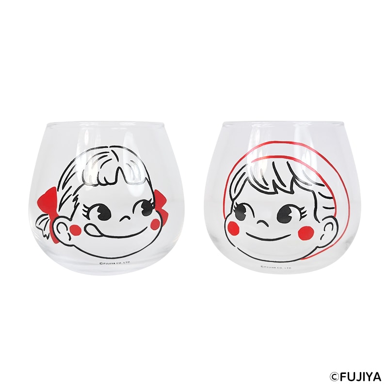 不二家 公式 ゆらゆらペアグラス（ペコポコ） ペコちゃん ポコちゃん グラス ペアグラス キャラクター かわいい 限定