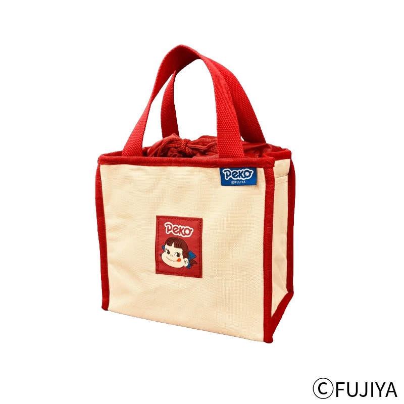 不二家 公式 保冷 保温 巾着型ランチバッグ ペコちゃん ランチバッグ お弁当 巾着 マイバッグ