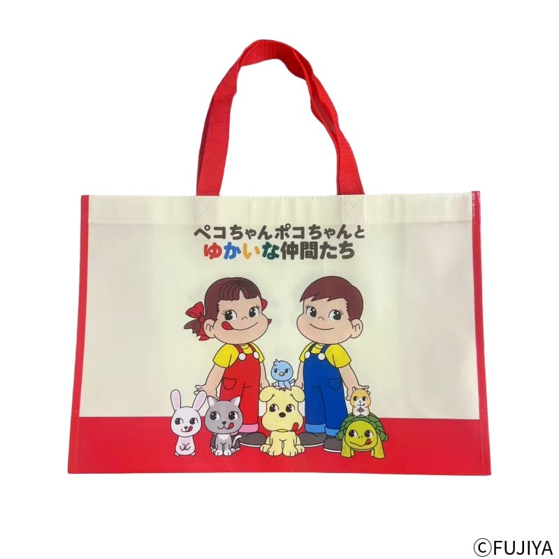 不二家 公式 ペコちゃんポコちゃんとゆかいな仲間たち かわいい 不織布バッグ