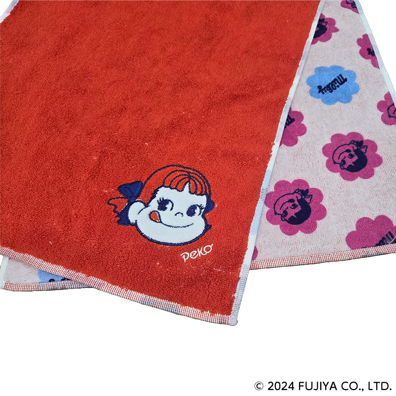 不二家 公式 アメイジングペコフェイスタオル 綿 ペコちゃん ペコ ぺこちゃん キャラクター タオル フェイスタオル かわいい