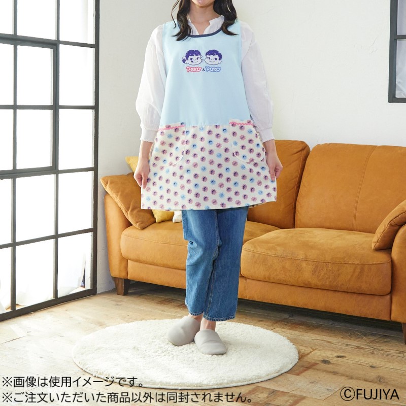 不二家 公式 エプロン ペコちゃん ポコちゃん ミルキー柄 キャラクター