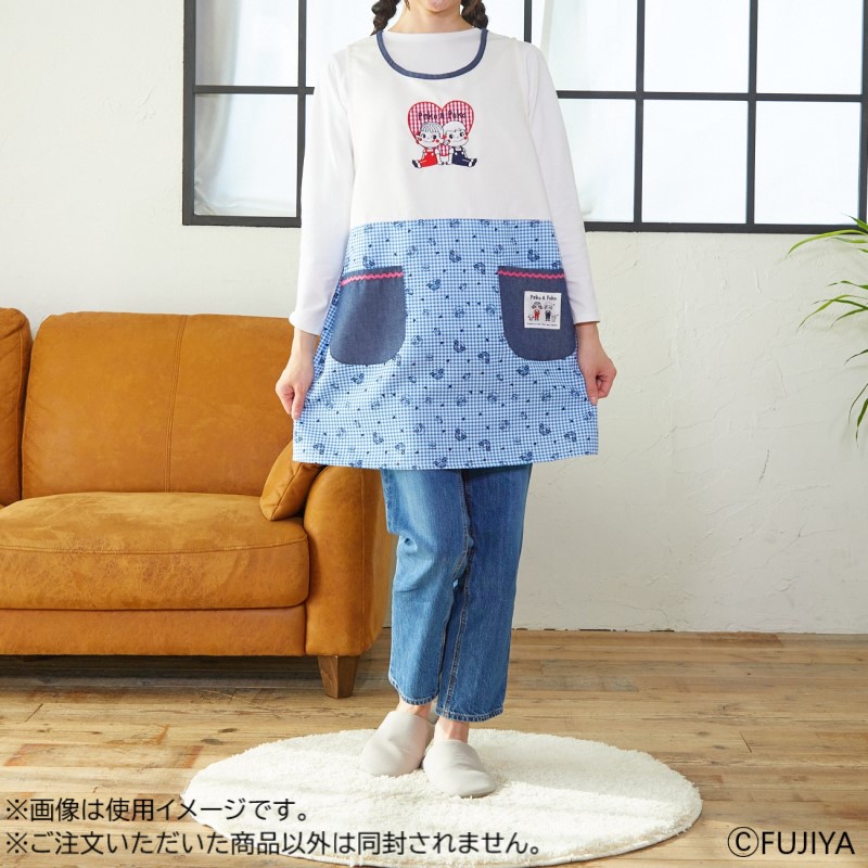 不二家 公式 エプロン ペコちゃん ポコちゃん ミルキー柄 キャラクター