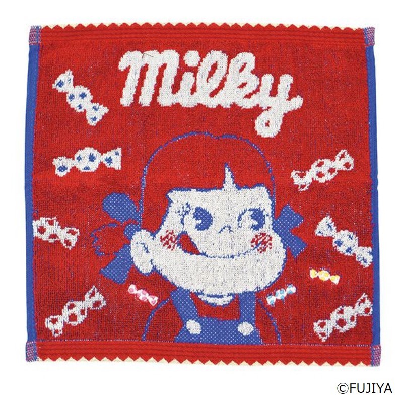 不二家 公式 ミルキーキャンディー ミニタオル ペコちゃん ミルキー キャラクター