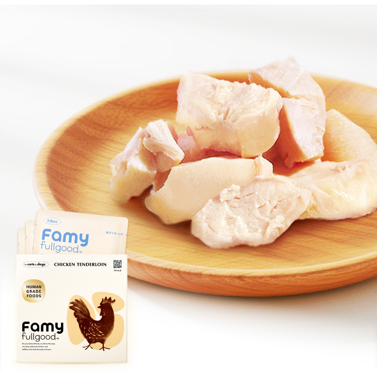 Famy(ファミー) fullgood ウェットフード 50g×6袋セット(1箱3袋入×2箱セット) 獣医師推奨 無添加 国産 鶏ささみ肉 ドッグフード キャットフード ペットフード おやつ