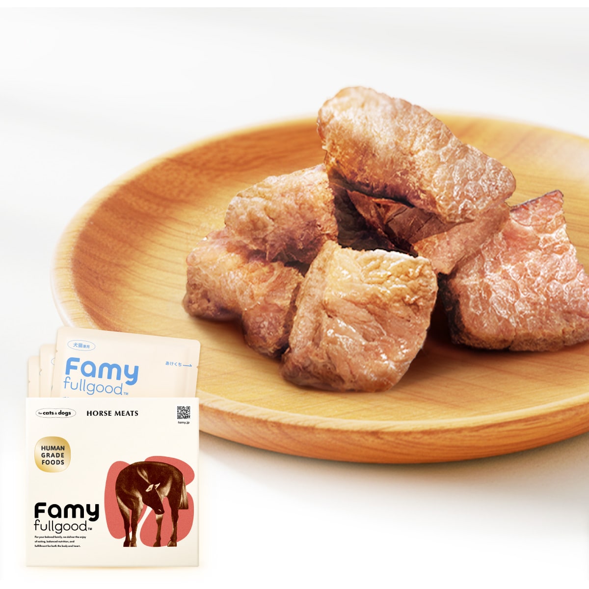 Famy(ファミー) fullgood ウェットフード 50g×6袋セット(1箱3袋入×2箱セット) 獣医師推奨 無添加 国産 馬肉 ドッグフード キャットフード ペットフード おやつ
