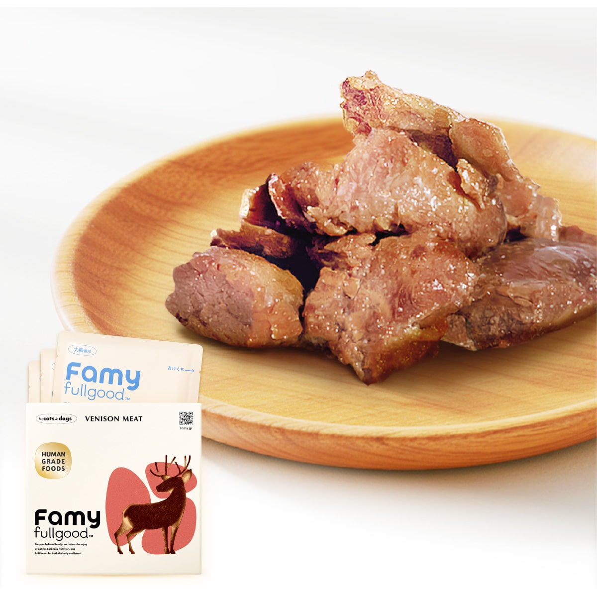 Famy(ファミー) fullgood ウェットフード 50g×6袋セット(1箱3袋入×2箱セット) 獣医師推奨 無添加 国産 鹿肉 ドッグフード キャットフード ペットフード おやつ