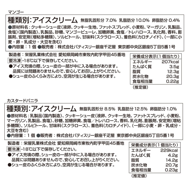 お歳暮 クリスマス 2025 アイス アイスクリーム お菓子 スイーツ 贈り物 ギフト 千疋屋 パティスリー銀座千疋屋 銀座プレミアムシューアイス