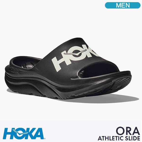 ホカ リカバリーサンダル HOKA U ORA ATHLETIC SLIDE オラ アスレチックスライド メンズ サンダル 1155154-BWHT ブラック/ホワイト
