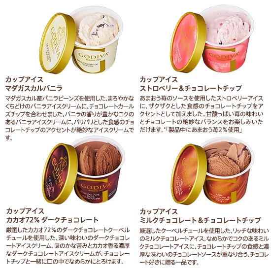 ゴディバ公式(GODIVA)ゴディバ×NANA カップアイスクリーム120ml(4個)保冷ポーチ&トートバッグセット(お菓子 スイーツ プレゼント 送料込)