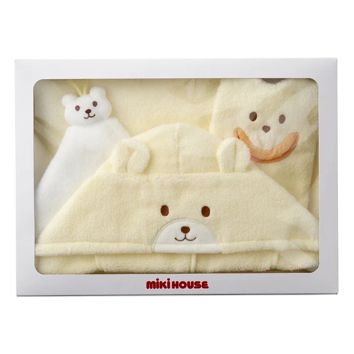 ミキハウス 無撚糸 バスポンチョセット